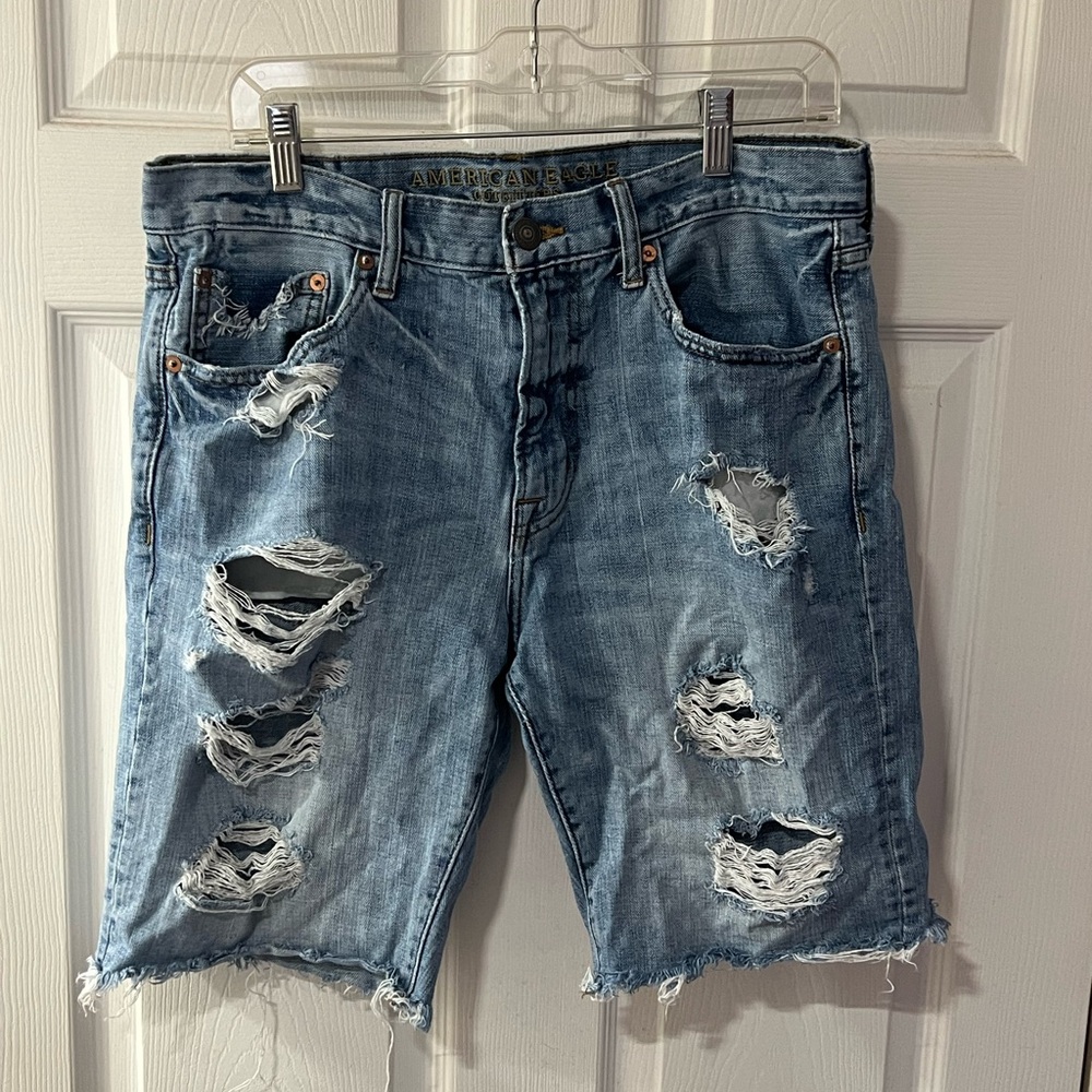 COPY - American Eagle Men's Distressed Blue Denim Shorts
